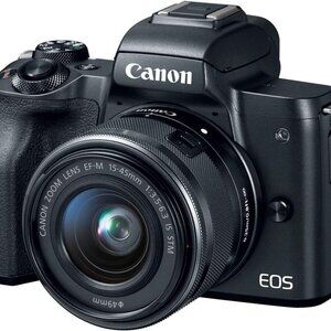Canon EOS M50 Mirrorless Vlogging Camera Kit with EF-M 15-45mm Lens, Black